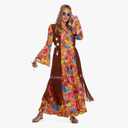 Morph 70s Outfits For Women, Hippie Clothes For Women, 70s Long Dress, Womens 60s Halloween Costumes M