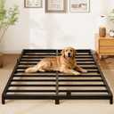King Bed Frame, 4 Inch Low Profile Metal Platform Bed Frame with Round Legs