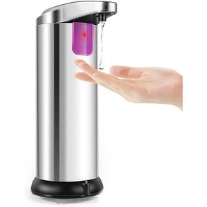 Automatic Soap Dispenser, Stainless Steel Dish Soap Dispenser with Infrared Sensor and Waterproof Base, 3 Levels Adjustable, Touchless Sensor Liquid Soap Pump Dispenser, Liquid Dispenser for Bathroom