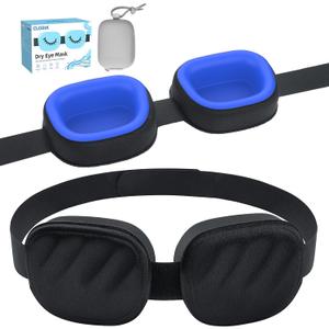 CLOZIA Eye Mask for Dry Eyes, Dry Eye Relief Sleep Mask with Moisture Chamber Goggles, Blackout Sleep Mask for Men & Women, Soft Silicone Eye Mask for Sleeping, Travel & Shift Work