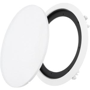 MECCANIXITY Ceiling in-Wall Speaker Grille Cover and Base, 8 Inch White Round Metal Recessed Drop Ceiling Speakers Magnetic Dust Covers for Sound System