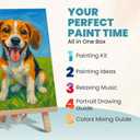 CraftyCrocodile Set of 4 Painting Kits for Adults and Couples - Sip and Paint Kit for Date Night and Crafts - Acrylic Painting Kit with Canvas Boards and Easels - Couple Art Set for Starters