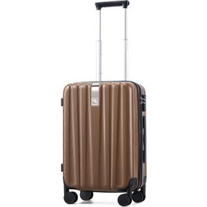 Hanke 20 Inch Carry On Luggage 22x14x9 Airline Approved Lightweight PC Hard Shell Suitcases with Wheels Travel Luggage Rolling Suitcase Travel Luggage Bag Christmas Gifts for Birthday, Brown