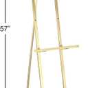 Deco 79 Metal Display Easel Large Adjustable 3 Tier Floor Standing Easel with Chain Support, Display Stand 16" x 19" x 57", Gold