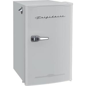 Frigidaire Retro Compact Fridge with Chiller, 3.2 cu ft Countertop Fridge with Built-In Bottle Opener, Compact Refrigerator for Office, Bedroom, Dorm Room or Cabin - 16.5"D x 19"W x 31"H (Moonbeam)