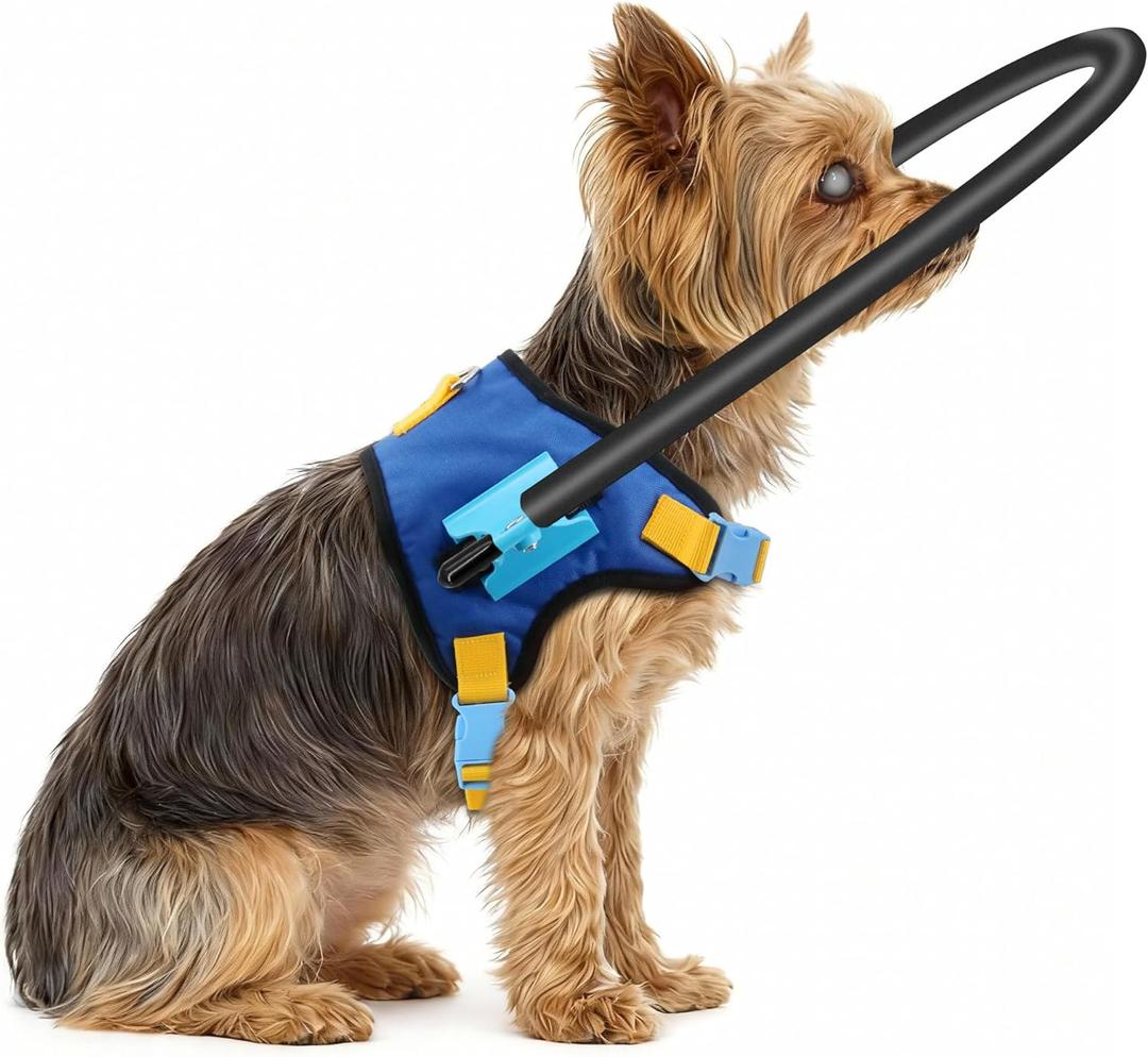 Blind Dog Halo Harness, Adjustable Anti-Collision Safety Ring, Protective Support for Blind and Visually Impaired Dogs (XXS for 5-9in)