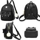 I IHAYNER Girls Bowknot 3-Pieces Fahsion Leather Backpack Backpack Purse for Women Rucksack for Ladies Shoulder Bag