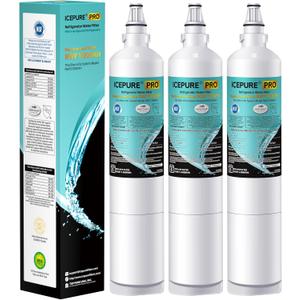 ICEPURE PRO NSF/ANSI 401 Lt600p Replacement for LG 5231JA2006A KENMORE 9990, 5231JA2006B, KENMORECLEAR 46-9990, 5231JA2006A-S, WFC2001, LSC27931ST, FML-2,RWF1000A Refrigerator Water Filter 3 Pack