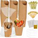 100pcsCharcuterie Cups With Sticks, 12oz, Charcuterie Cups, +200 Cocktail Selections+120 Labels+100 Bags, Mini Paper French Fry Holder, Paper Cones For Food, Roast Meat Appetizer Cups For Parties