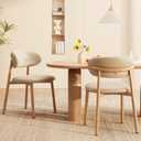 Kitchen Dining Chairs Set of 2 Modern Upholstered Leather Farmhouse Dining Room Chair with Metal Legs, Original/Khaki