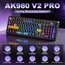 AJAZZ AK980 V2 Pro Wireless Mechanical Keyboard,Tri-Mode Gaming Keyboard