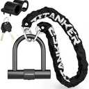 Titanker Bike Chain Lock with U Lock, 3 Feet Bicycle Chain Locks with 2 Keys, 6mm Thick Chain Lock with 14mm Thick Heavy Duty U Lock Anti-Theft Bike Lock for Bicycles, Motorbikes, Mopeds, Scooters