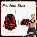 Hanaive 100Pcs Metallic Cheerleading Pom Poms with Baton Handle Cheerleader Pompom Foil 30g Cheering Squad Hand Flowers for Adults Team Spirit Sports Party Cheering