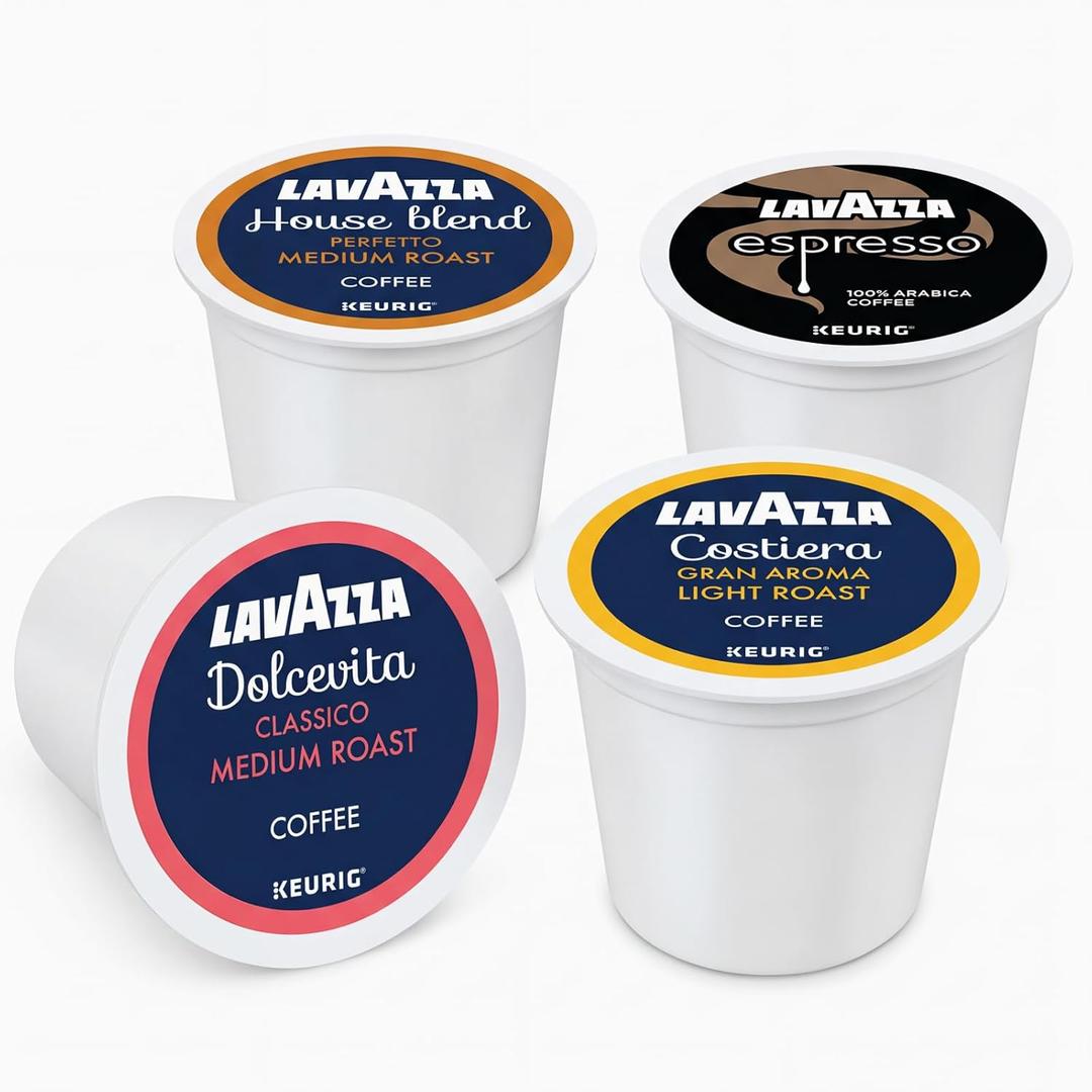 Lavazza K-Cup Coffee Pods Variety Bundle for Keurig Brewers – Light & Medium Roast, Single-Serve K-Cup Coffee Pods, 40 Count Assorted Flavors (10 Dolcevita Classico, 10 House Blend Perfetto, 10 Costiera Gran Aroma, & 10 Espresso) By 05/12/2026