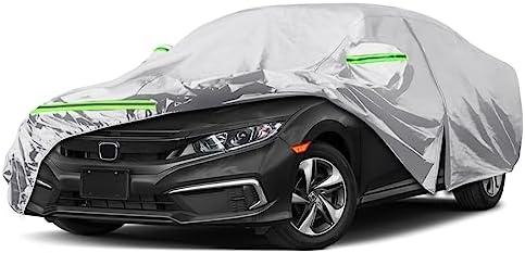 Waterproof Car Cover Custom Fit for 2011-2025 Honda Civic Hatchback, 6 Layers All Weather Car Covers with Zipper Door & Windproof Bands for Sun Snow Rain Dust Protection, Outdoor Indoor