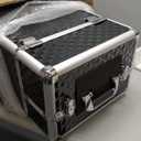 Hododou Rolling Makeup Case Cosmetic Travel Trolley Storage Sliding Drawer 4 Tray Makeup Travel Case with Wheels Salon Barber Case Traveling Cart Trunk for Cosmetologist Nail Tech Hairstylist Black