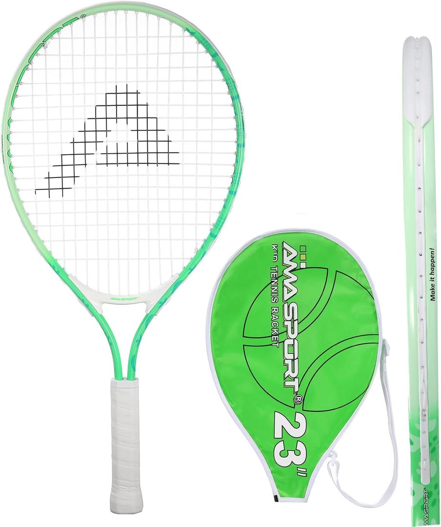AMA SPORT Kids Tennis Racket for Junior Toddlers Starter Kit Tennis Racquet for Girls and Boys with 420D Nylon Shoulder Strap Bag, 23"