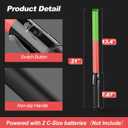 RoadHero 2 Pack 21 Inch Traffic Wands, Red and Green Led Traffic Control Baton, Safety Light Wand with 3 Flashing Modes, Air Marshaling Signal Wand with Side Clip for Airport, Parking, Car Directing