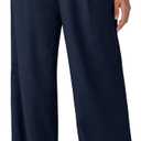 Willit Women's Linen Pants Wide Leg Work Dress Pants Casual Slacks Business Pants with Pockets 29" 31" (XX-Large, Navy Blue)