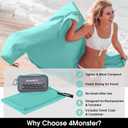 4Monster Quick Dry Travel Towel with Case & Carabiner Super Absorbent Microfiber Gym & Camping Towel. Compact, Lightweight, Fast Drying for Beach, Swimming, Hiking, Backpacking