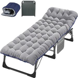 ABORON Camping Cot for Adults, Folding Sleeping Cot with Mattress, 500 lb Capacity Heavy Duty Outdoor Folding Sleeping Bed, Portable Cot Bed for Camping, Indoor Guest Use, Home & Travel