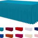 Smiry Spandex Tablecloth, Elastic Fitted Stretch Tablecloth for 6FT Rectangle Tables, Waterproof Washable Table Cover Skirt for Outdoor, Wedding, Banquet & Parties (Turquoise, 72Lx30Wx30H Inch)