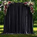 Black Backdrop Curtains for Parties Wedding Drapes for Backdrop for Party Baby Showers Birthday Photo Background Curtain 10X10ft