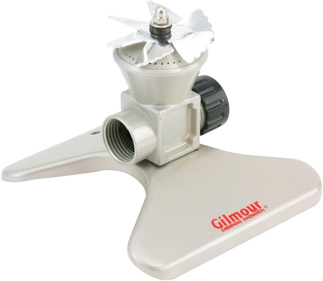 Gilmour 1024 Sq Ft Square Lawn Sprinkler, Whirling Vane Water Sprinkler for Small Area Coverage, Hose Sprinkler for Lawn and Garden
