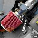 RED Rtunes Racing Universal Clamp-On Air Intake Filter Dry Washable Cone Air Filter Replacement for Car Truck SUV Engine Air Cleaner (2.5")