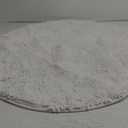 Insun Round Chenille Bathroom Rug, Soft Non Slip Absorbent Bath Mat for Bathroom Floor White 24"