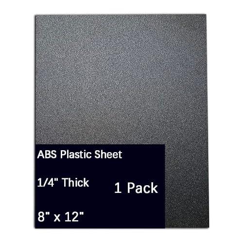 1 Pcs Black ABS Plastic Sheet 8" x 12" x 1/4" Thick (6mm),Thin Rigid Sheet ABS Plastic Board for Sign,Craft,DIY Display Project