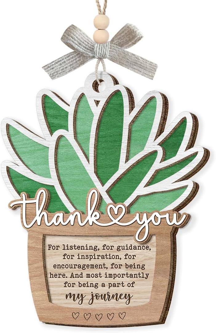 4 x 2025 Thank You Ornaments - Thank You Gifts for Women Men Boss, Coworkers, Friends, Meaningful Employee Teacher Appreciation Gifts at Christmas, Thankful Friendship Ornament for Christmas Tree