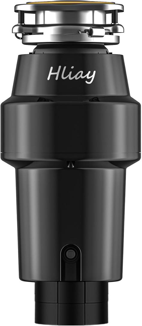 DC 1 HP Garbage Disposal Quiet 60dB with Power Cord, Continuous Feed | Food Waste Disposer with Dishwasher Hookup, 6-Stage Grinding, 3-Bolt, 120V 60Hz, 2800RPM, Titanium Stainless Steel
