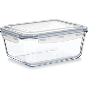 Large Glass Food Storage Container - Baking Containers with Hinged Locking Lids. 100% Leak Proof. 12 Cups / 3000 ml