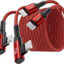 USB C Cable [2Pack, 10ft] 240W Fast Charging Type C Cord, Nylon Braided USB 2.0 Cable for iPhone 17 16 15 Pro Plus Pro Max Air, iPad Pro, Samsung Galaxy S24 S23, Switch, MacBook Pro, Pixel-Red