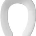 BEMIS 1955CT Commercial Open Front Plastic Toilet Seat, Heavy Duty Industrial Seat without Lid, Secure Installation for Long Lasting Use, Made in USA, Elongated, White