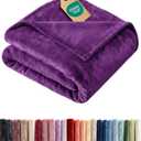 Ultra Soft Fleece Blanket Queen Size - Flannel Fleece Luxury Queen Blanket - Lightweight for Couch Bed Chair - Thick, Warm & Breathable - All Season Cozy Fuzzy, Anti-Static Microplush Bedding, Purple