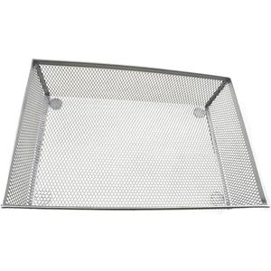 HAHIYO Stackable Mesh Tray Cup 9 x 6 x 2 inches Sturdy Container for Desk Drawer Organizer Collection for Home Office School kitchen Soft Foam Feet No Sharp Edges 1 Pack Silver