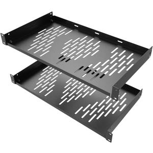 Beiyier 2PCS 1U Universal Server Rack Shelf, 10" Deep Vented Cantilever Mount Tray, for 19 Network Equipment Rack & Cabinet (Black)