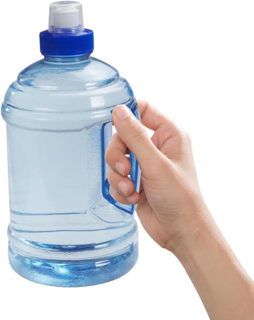 Cyrank Large Water Bottle, 1l Water Jug with Handle Clear Sport Bottle Reusable Plastic Leak Proof Jug for Fitness Outdoor Sports Camping, 7.5x3.9 In