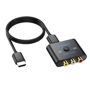 CAMWAY RCA to HDMI Converter - 16:9/4:3 Conversion 1080P AV to HDMI Adapter for Wii/PS1/PS2/N64/X-box/DVD/VCR,Composite CVBS Video Audio Converter with HDMI Cable Supports PAL,NTSC