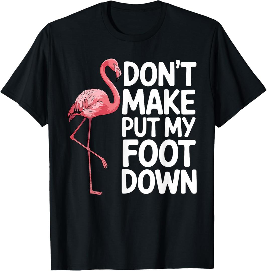 Funny Flamingo Design for Men Women Kids Bird Pink Flamingo T-Shirt (M, Black)
