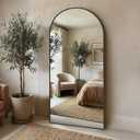 SUNQUEEN 76"x34" Floor Mirror Full Length, Arched Full Length Mirror with Stand, Full Body Mirrors for Bedroom Living Room or Cloakroom Black