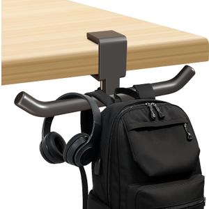 80-lb Heavy-Duty Bag Hook for Desk or Table,Adjustable Purse Hanger,Purse Hook,Backpack Holder for Table & Handbag Hanger,Space-Saving Organizer for Classroom, Dorm Office,Home,and Cafe Tables (Black)
