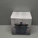 COOK WITH COLOR 2QT Mini Electric Round Slow Cooker - Adjustable Settings, Removable Stoneware Pot, Tempered Glass Lid, Dishwasher Safe, Cool-Touch Side Handles, Slate Blue