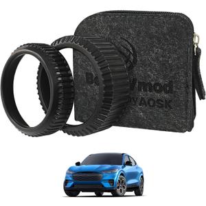 AOSKonology Volume Control Knob MetalCover Compatible with Mach E Mach-E 2021 2022 2023 2024 Accessories Volume/Gear Shift Switch Knob Metal Cover Zinc Alloy SNAP in Design (Volume+Gear, Black)