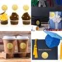 2 x Spakon 500 Pcs Graduation Stickers 2025 Gold Foil Class of 2025 Grad Cap Certificate Envelope Seals Graduation Hat Stickers Labels for Senior College Grad Party Favor