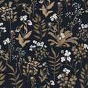 Black and Gold Peel and Stick Wallpaper Moody Dark Floral Contact Paper | 34.6"x196.8" Flower Leaf Vintage Waterproof Self Adhesive Wall Paper Boho for Bathroom Living Room Cabinet Shlef DIY Decor