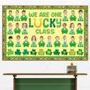 7 x 36 Pcs St. Patrick's Day Leprechaun Gnome Cutouts for Bulletin Board Decoration with Photo Space for DIY Photo Craft Shamrock Classroom Party Dcor (Leprechaun-W)