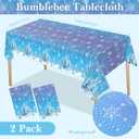 Domensi 173 Pcs Winter Snowflake Party Supplies Christmas Winter Tableware Set Snowflake Tablecloth Plates Cups Napkins Spoons Forks Knives Banner for Xmas Holiday Birthday Party Decoration